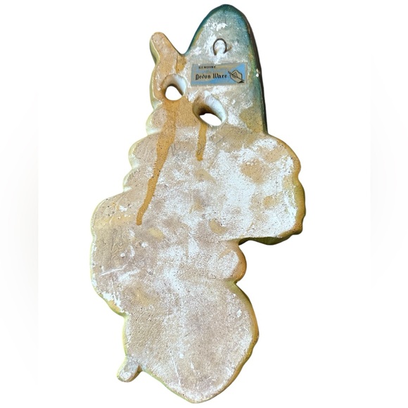 Vintage Devon Ware Mid Century Chalk Ware Parrot Grapes Motif Wall Décor - Picture 4 of 6